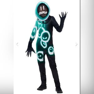 Kids Grimey Fortnite Costume - Black and Green -size kids large